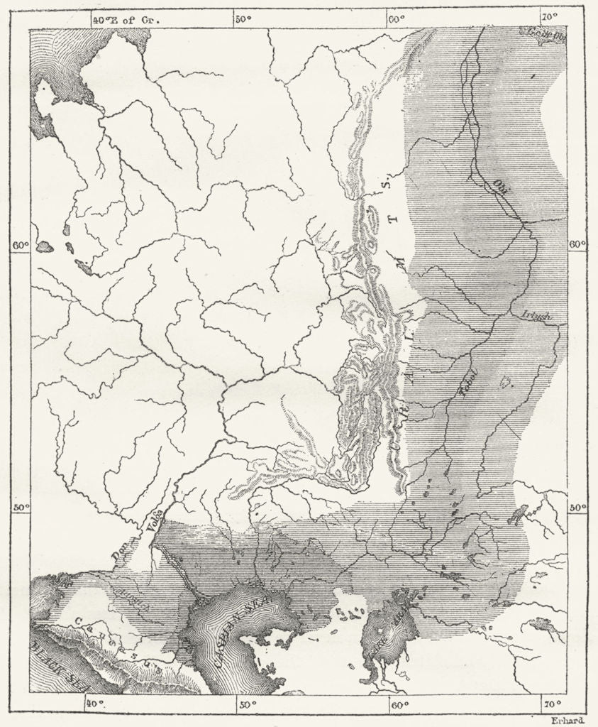 EUROPE. Natural boundary of, sketch map c1885 old antique plan chart
